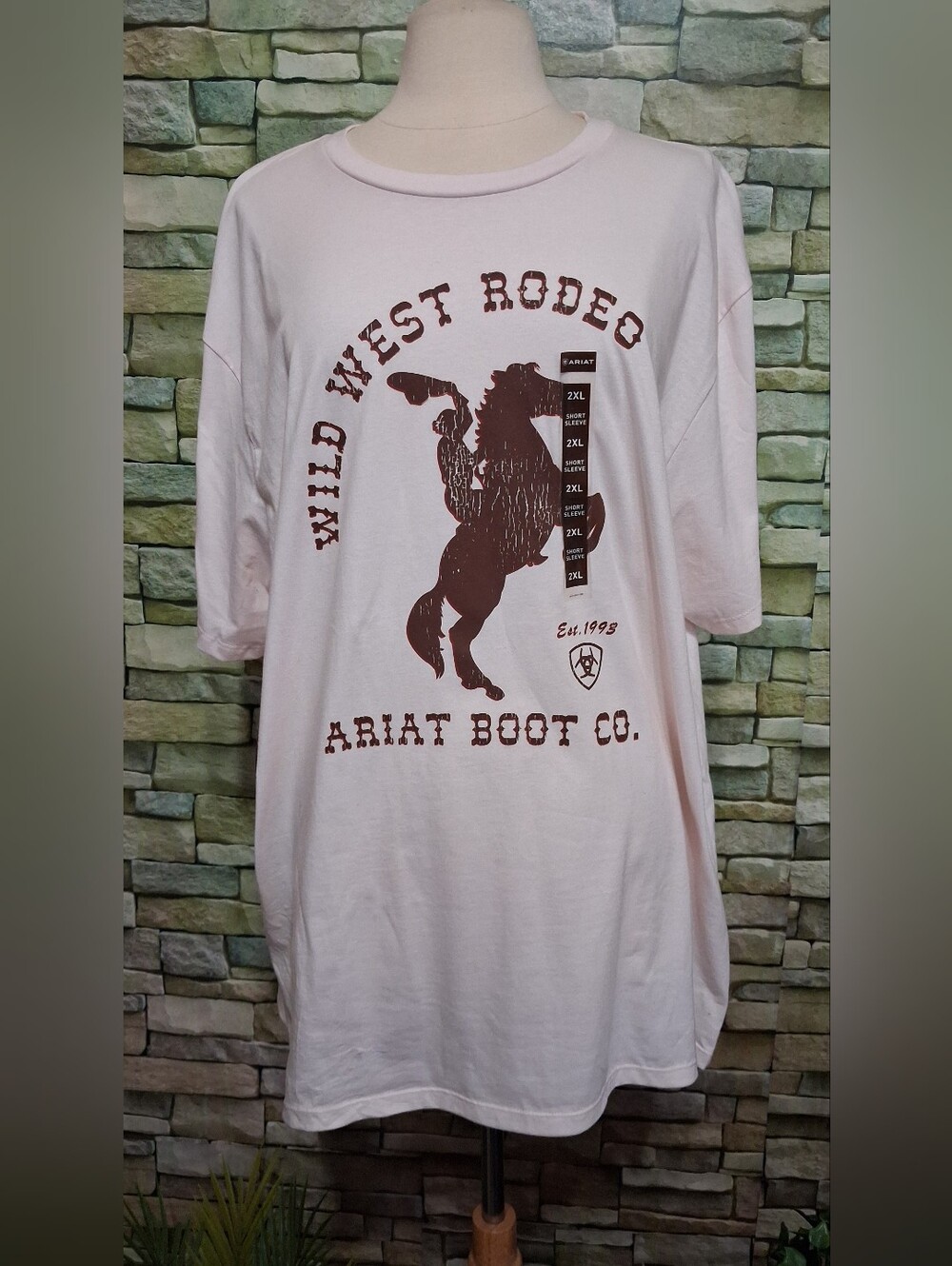 NWT 2XL Pink Ariat Women's Wild West Rodeo Short Sleeve Graphic T-Shirt